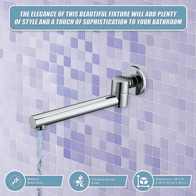 240mm Brass Bath Safety Spout Swivel