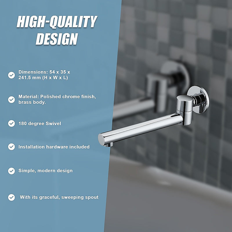 240mm Brass Bath Safety Spout Swivel
