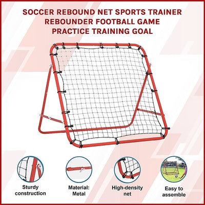 Soccer Rebound Net Sports Trainer Rebounder Football Game Practice Training Goal