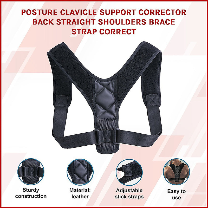 Posture Clavicle Support Corrector Back Straight Shoulders Brace Strap Correct