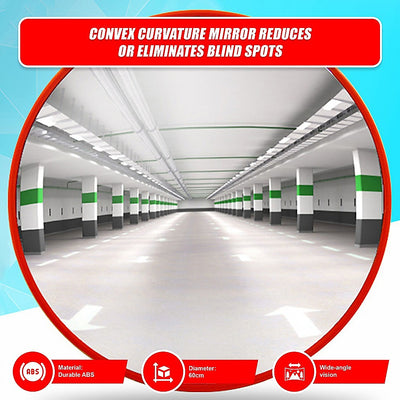 60cm Wide Angle Security Curved Convex Road Safety Mirror Traffic Driveway