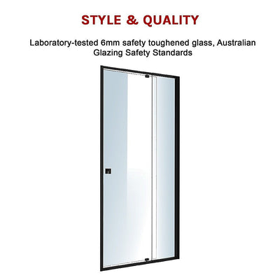 Adjustable Semi Frameless Shower Screen (82~90) x 195cm Australian Safety Glass