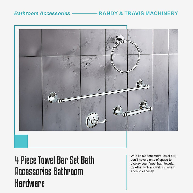 4 Piece Towel Bar Set Bath Accessories Bathroom Hardware