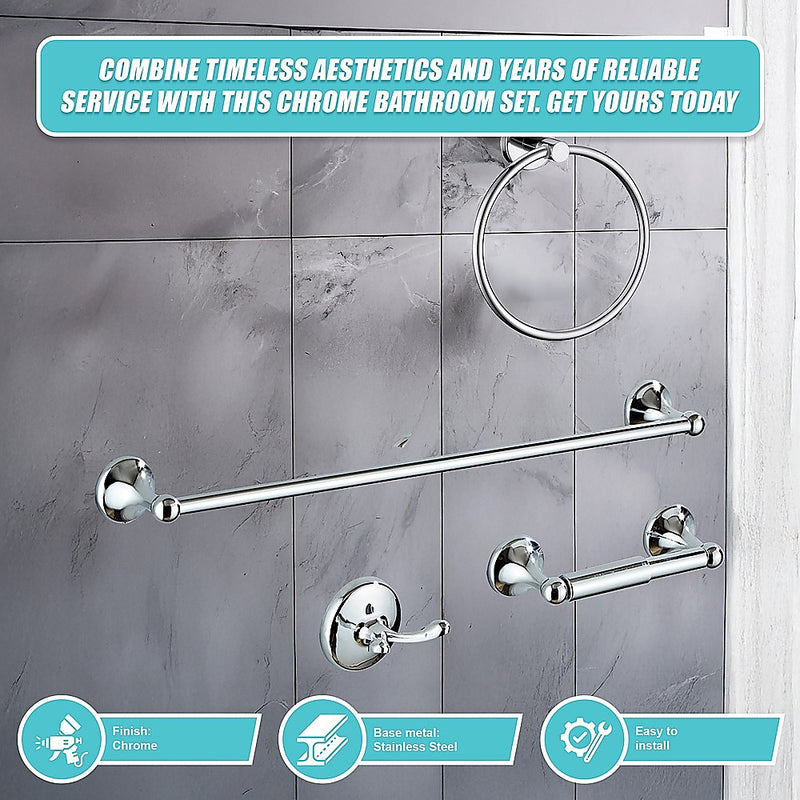 4 Piece Towel Bar Set Bath Accessories Bathroom Hardware