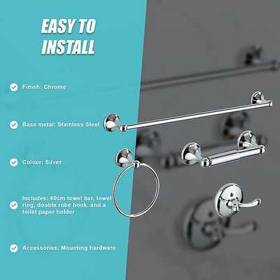 4 Piece Towel Bar Set Bath Accessories Bathroom Hardware