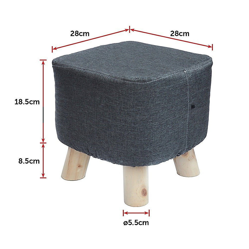 Fabric Ottoman Foot Stool Rest Pouffe Footstool Wood Storage Padded Seat