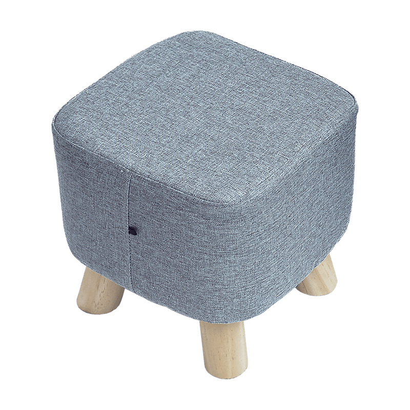 Fabric Ottoman Foot Stool Rest Pouffe Footstool Wood Storage Padded Seat