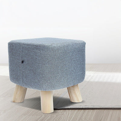 Fabric Ottoman Foot Stool Rest Pouffe Footstool Wood Storage Padded Seat