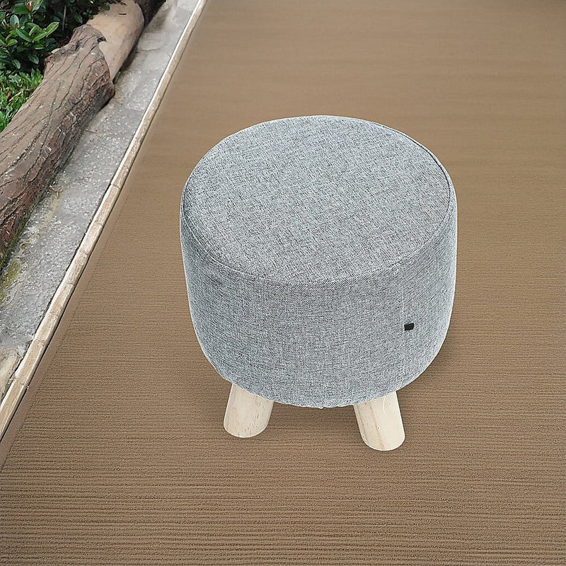 Fabric Ottoman Foot Stool Rest Pouffe Footstool Wood Storage Padded Seat