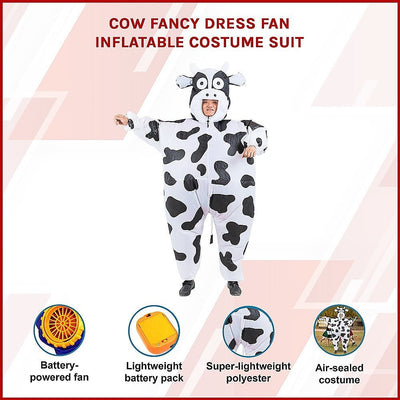 Cow Fancy Dress Fan Inflatable Costume Suit