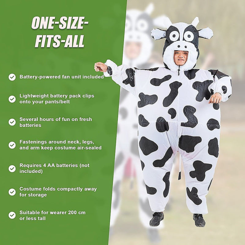 Cow Fancy Dress Fan Inflatable Costume Suit