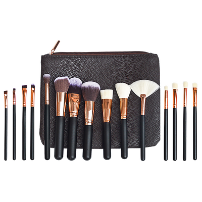 Soft 15Pcs Pro Face Powder Makeup Brushes Set Eyeshader Blending Highlight Tools