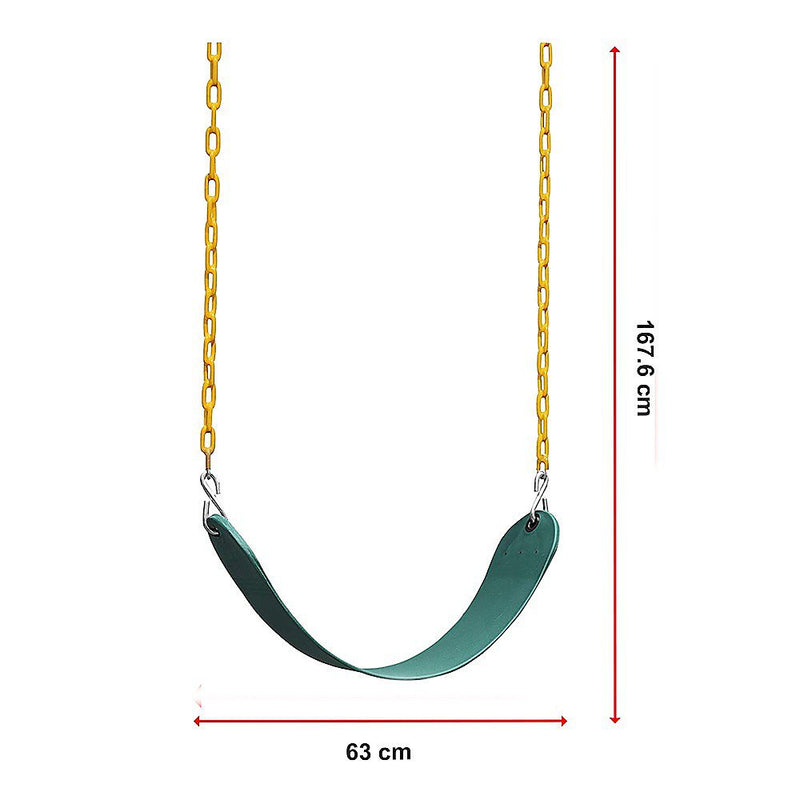 2 Pack Swings Seats Heavy Duty 66" Chain Plastic Coated Playground Swing
