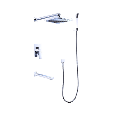 8" Rain Shower Head Straight Wall Arm Mixer Set Wall Bath Spout Outlet Tap