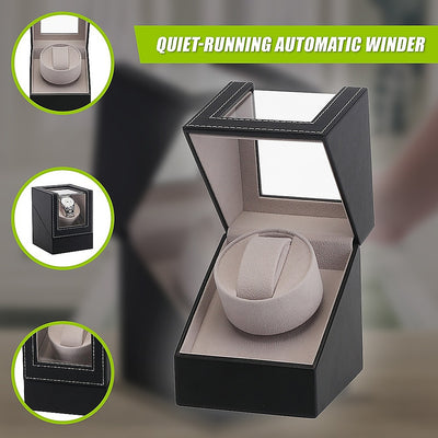 Automatic Watch Winder Display Box Case Motor Rotation Storage PU Leather