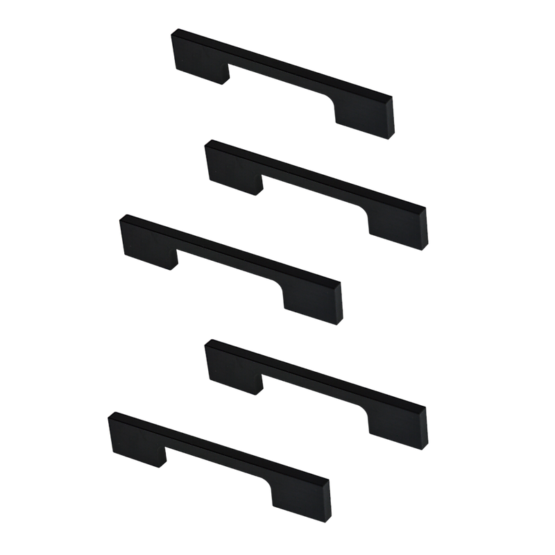 5 x 96mm Kitchen Handle Cabinet Cupboard Door Drawer Handles square Black furniture pulls