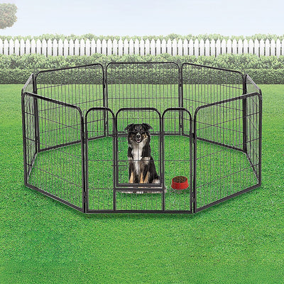 8 Panel Heavy Duty Pet Dog Playpen Puppy Exercise Fence Enclosure Cage
