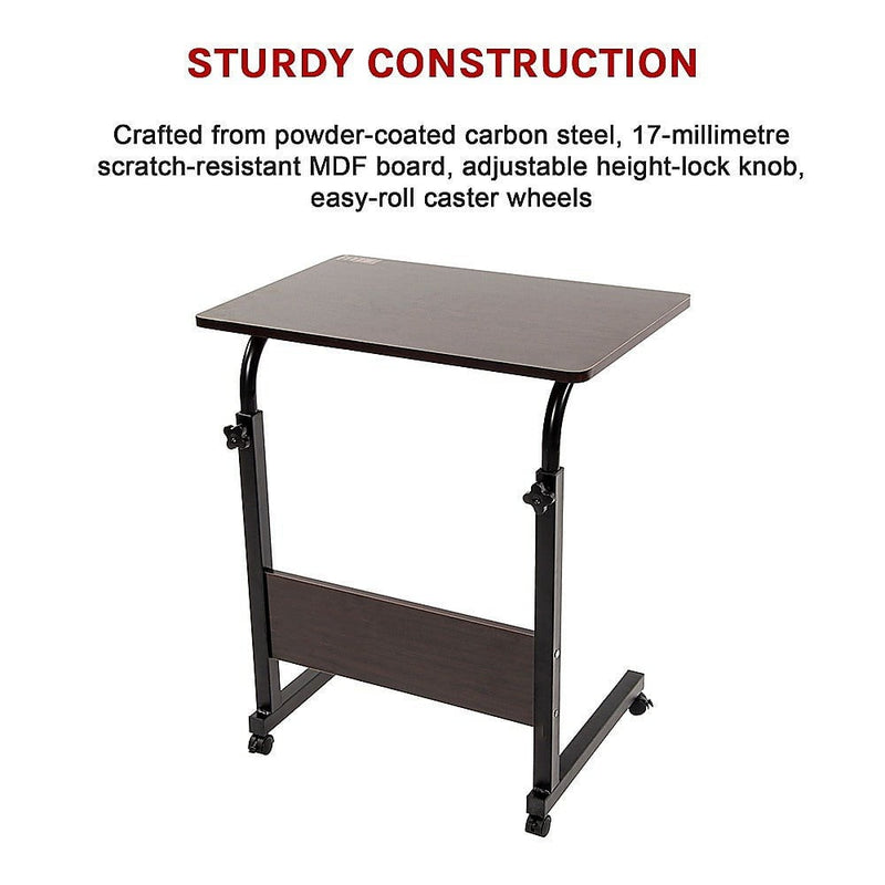 Mobile Laptop Desk Bed Stand Computer Table Adjustable Notebook Bedside Table