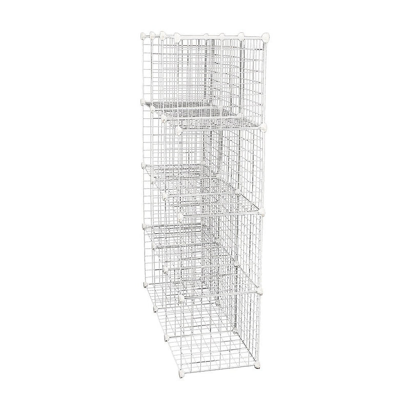 12 Cube Wire Grid Organiser Bookcase Storage Cabinet Wardrobe Closet White