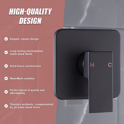 Shower Bath Mixer Tap Bathroom WATERMARK Approved - Electroplated Matte Black