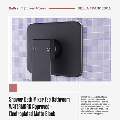 Shower Bath Mixer Tap Bathroom WATERMARK Approved - Electroplated Matte Black