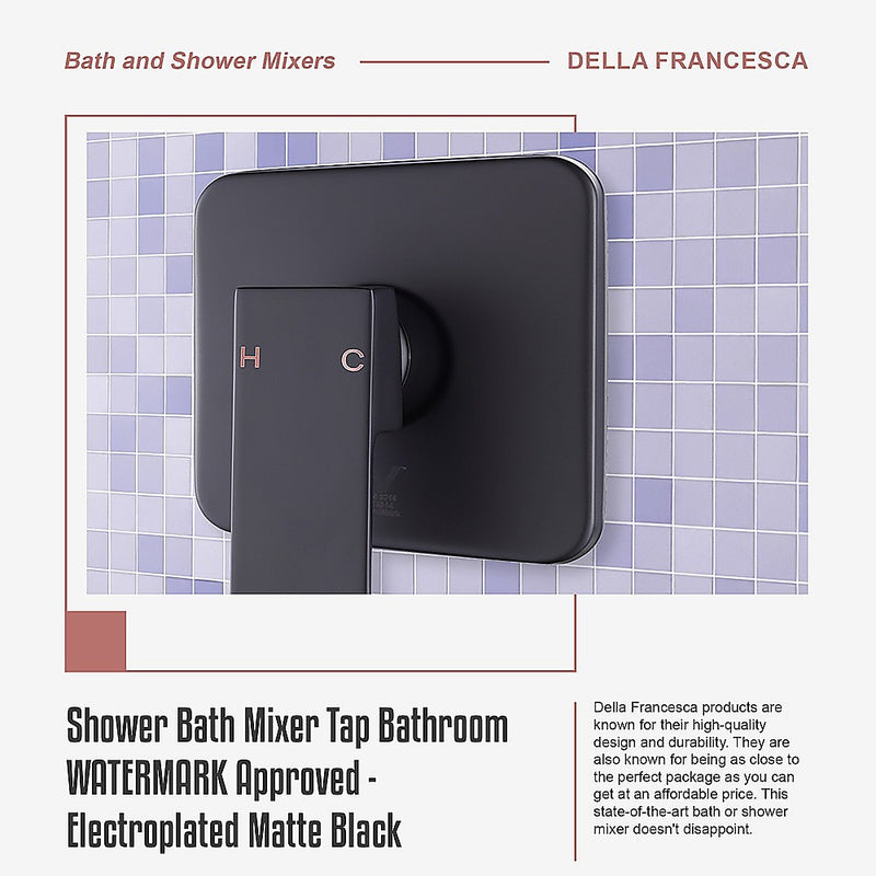 Shower Bath Mixer Tap Bathroom WATERMARK Approved - Electroplated Matte Black