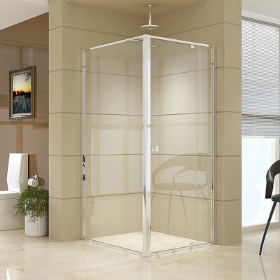 Semi Frameless Shower Screen (82~90)x 195cm & (98~101)x 195cm Side AS/NZS Glass