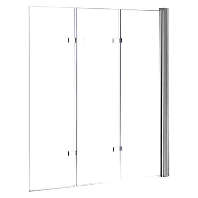 3 Fold Chrome Folding Bath Shower Screen Door Panel 1300mm x 1400mm