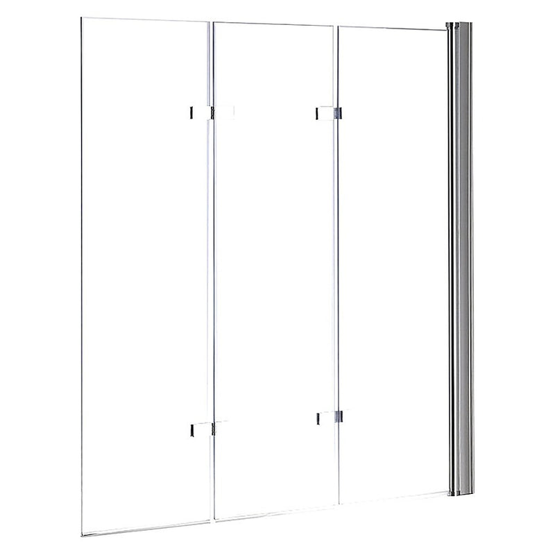 3 Fold Chrome Folding Bath Shower Screen Door Panel 1300mm x 1400mm