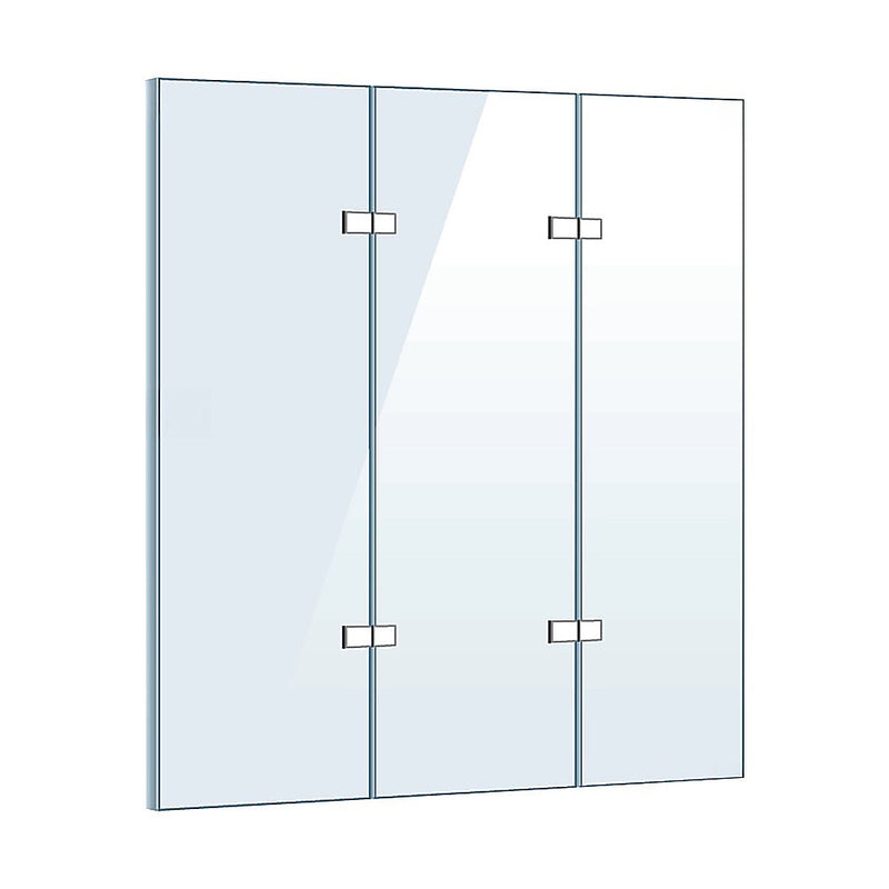 3 Fold Chrome Folding Bath Shower Screen Door Panel 1300mm x 1400mm