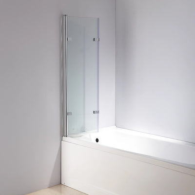 3 Fold Chrome Folding Bath Shower Screen Door Panel 1300mm x 1400mm