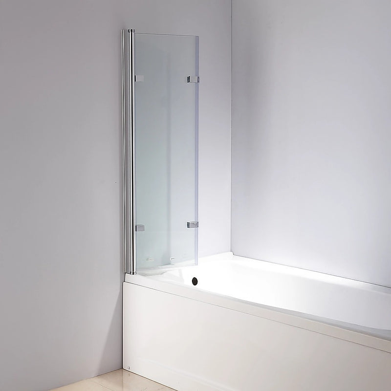 3 Fold Chrome Folding Bath Shower Screen Door Panel 1300mm x 1400mm
