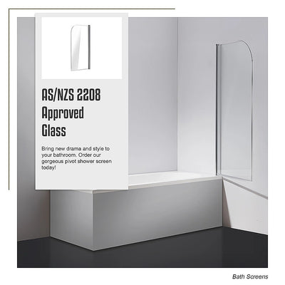 180 Degree Pivot Door 6mm Safety Glass Bath Shower Screen 900x1400mm By Della Francesca
