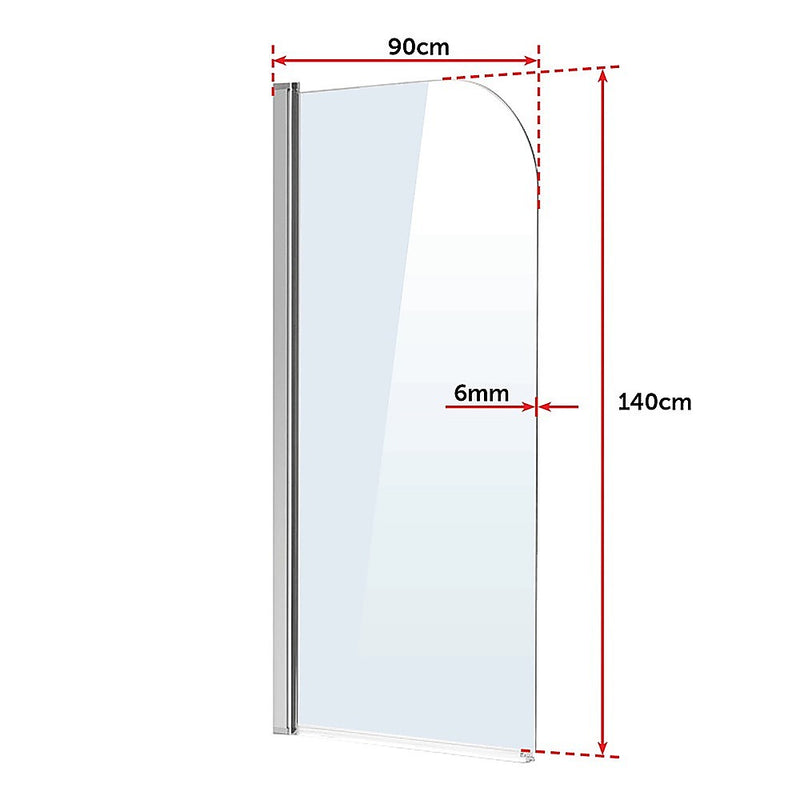 180 Degree Pivot Door 6mm Safety Glass Bath Shower Screen 900x1400mm By Della Francesca