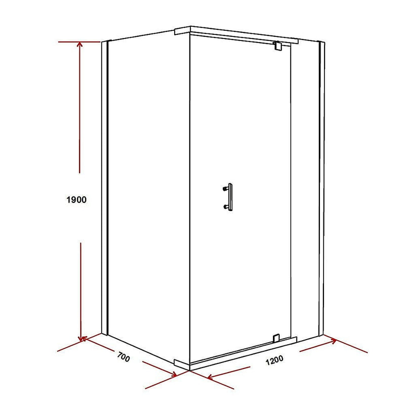 Shower Screen 1200x700x1900mm Framed Safety Glass Pivot Door By Della Francesca