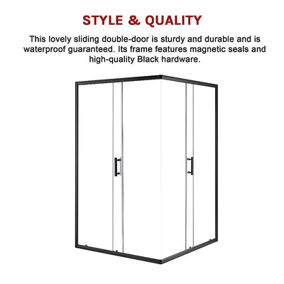 1000 x 1200mm Sliding Door Nano Safety Glass Shower Screen By Della Francesca