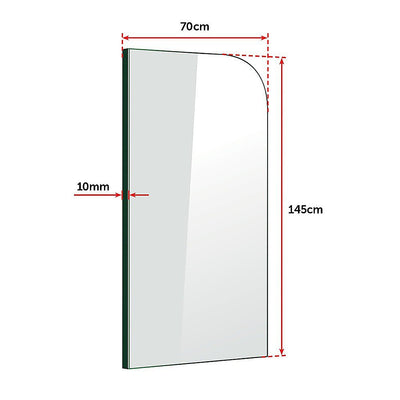 700 x 1450mm Frameless Bath Panel 10mm Glass Shower Screen By Della Francesca