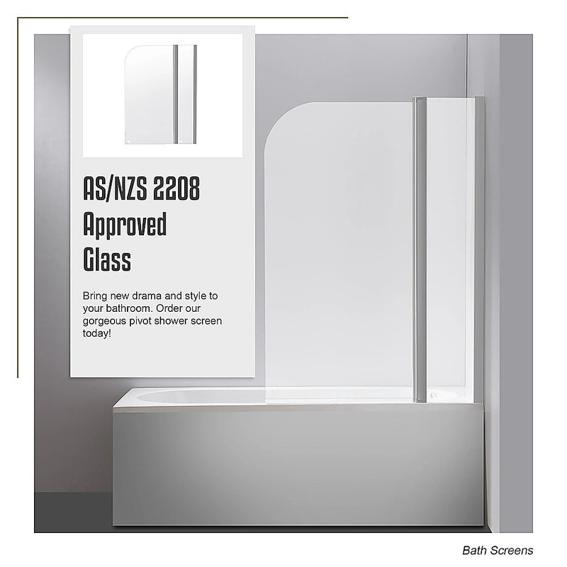 180 Degree Pivot Door 6mm Safety Glass Bath Shower Screen 1200x1400mm By Della Francesca