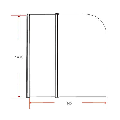 180 Degree Pivot Door 6mm Safety Glass Bath Shower Screen 1200x1400mm By Della Francesca