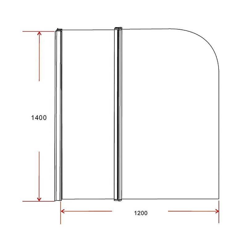 180 Degree Pivot Door 6mm Safety Glass Bath Shower Screen 1200x1400mm By Della Francesca