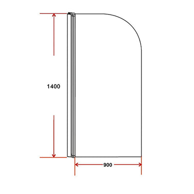 180 Degree Pivot Door 6mm Safety Glass Bath Shower Screen 900x1400mm By Della Francesca