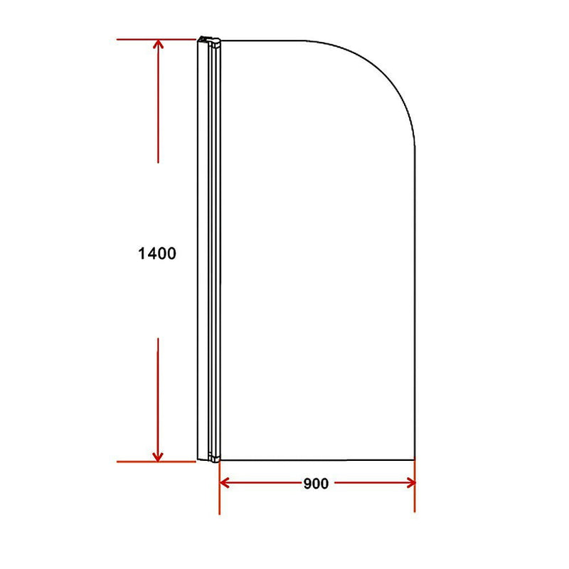 180 Degree Pivot Door 6mm Safety Glass Bath Shower Screen 900x1400mm By Della Francesca