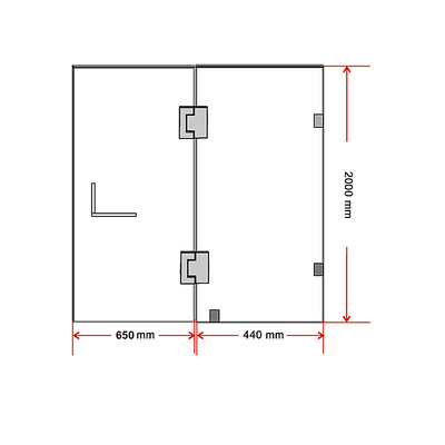 110 x 200cm Wall to Wall Frameless Shower Screen 10mm Glass By Della Francesca