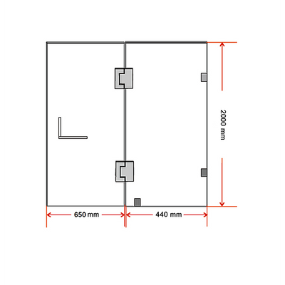 110 x 200cm Wall to Wall Frameless Shower Screen 10mm Glass By Della Francesca
