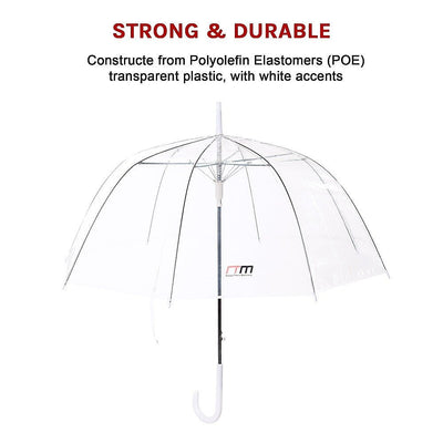 5x Clear Transparent Rain Walking Umbrella Parasol PVC Dome Wedding Party Favour