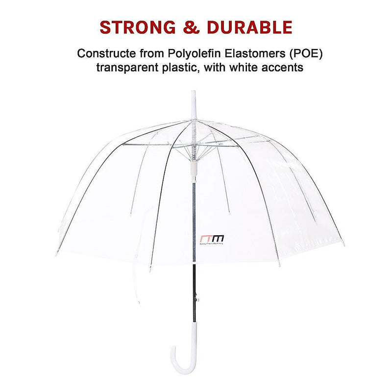 5x Clear Transparent Rain Walking Umbrella Parasol PVC Dome Wedding Party Favour