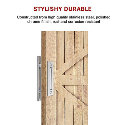 12" Barn Door Handle Sliding Flush Pull Wood Door Gate Hardware Stainless Steel