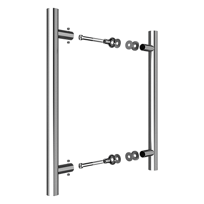 Round 300mm Push Pull Stainless Steel Door Handle Entrance Entry Shower Glass