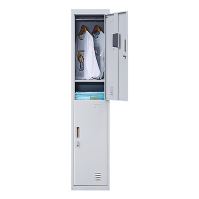 2-Door Vertical Locker for Office Gym Shed School Home Storage