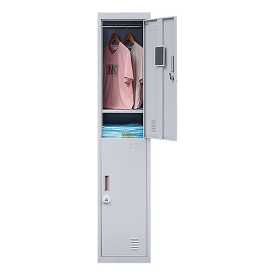 2-Door Vertical Locker for Office Gym Shed School Home Storage